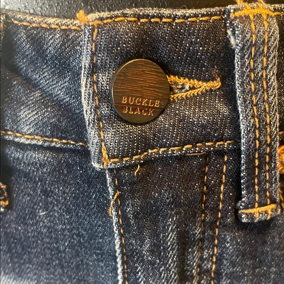 Buckle Dark Blue Jean Shorts - Picture 2 of 11